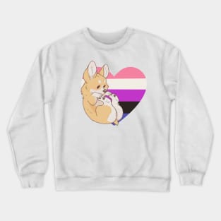 Genderfluid Pride Corgi Crewneck Sweatshirt